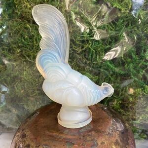 Vintage Sabino France Art Glass Opalescent Hen Figurine with Sticker